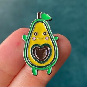 Avocado Heart Seed Enamel Pin/ Brooch Lapel